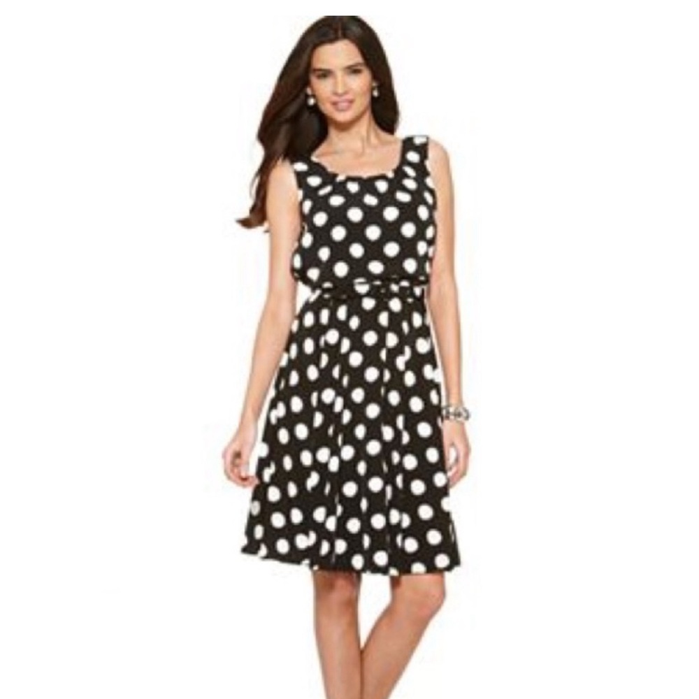 Alfani Sleeveless Polka Dot Dress Size 6